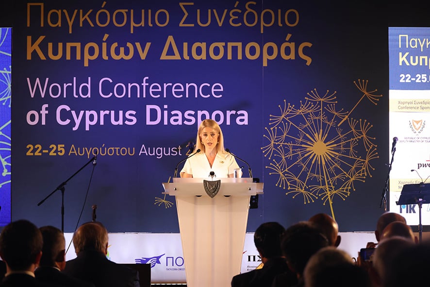 Χαιρετισμός της Προέδρου της Βουλής στην έναρξη των εργασιών του Παγκόσμιου Συνεδρίου Κυπρίων Διασποράς - 22/08/2023
